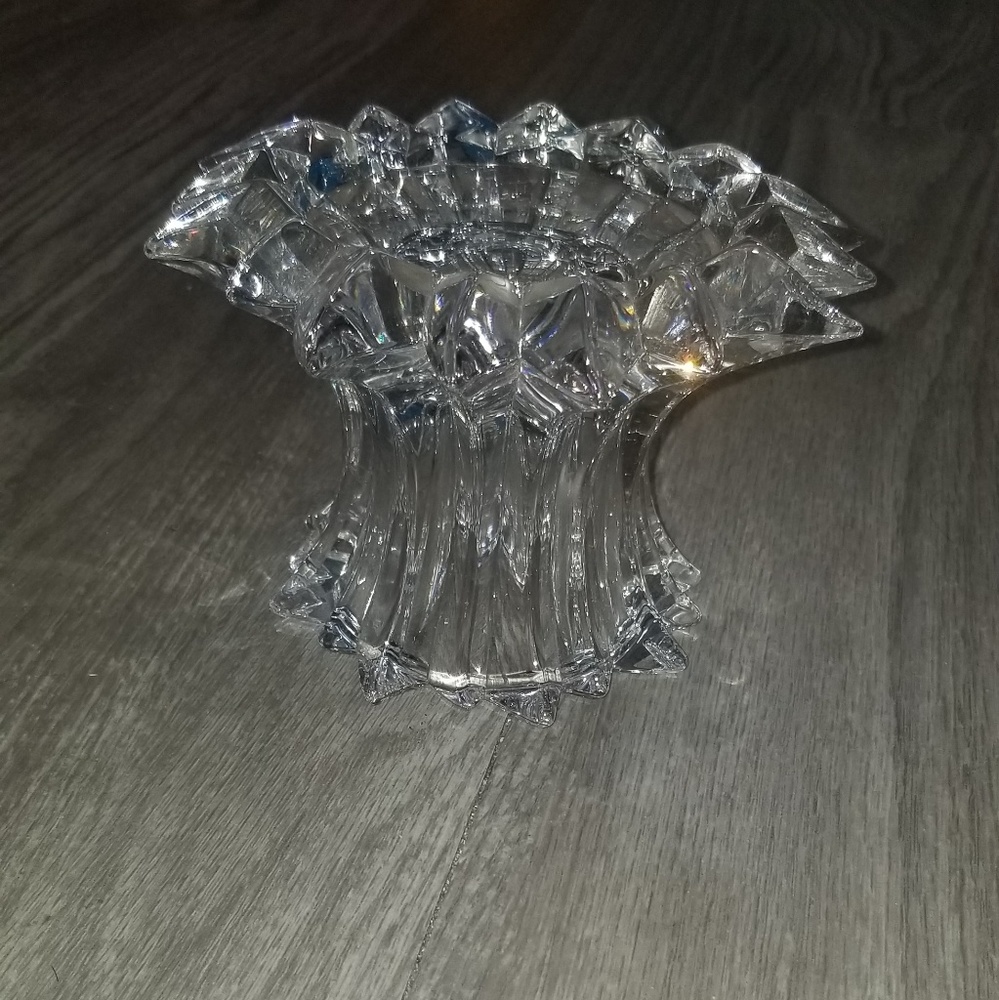 PartyLite 24% Lead Crystal Candle Holder EUC